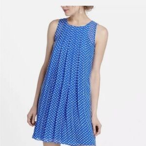 Anthropologie Blue and White Dotted Mini Dress